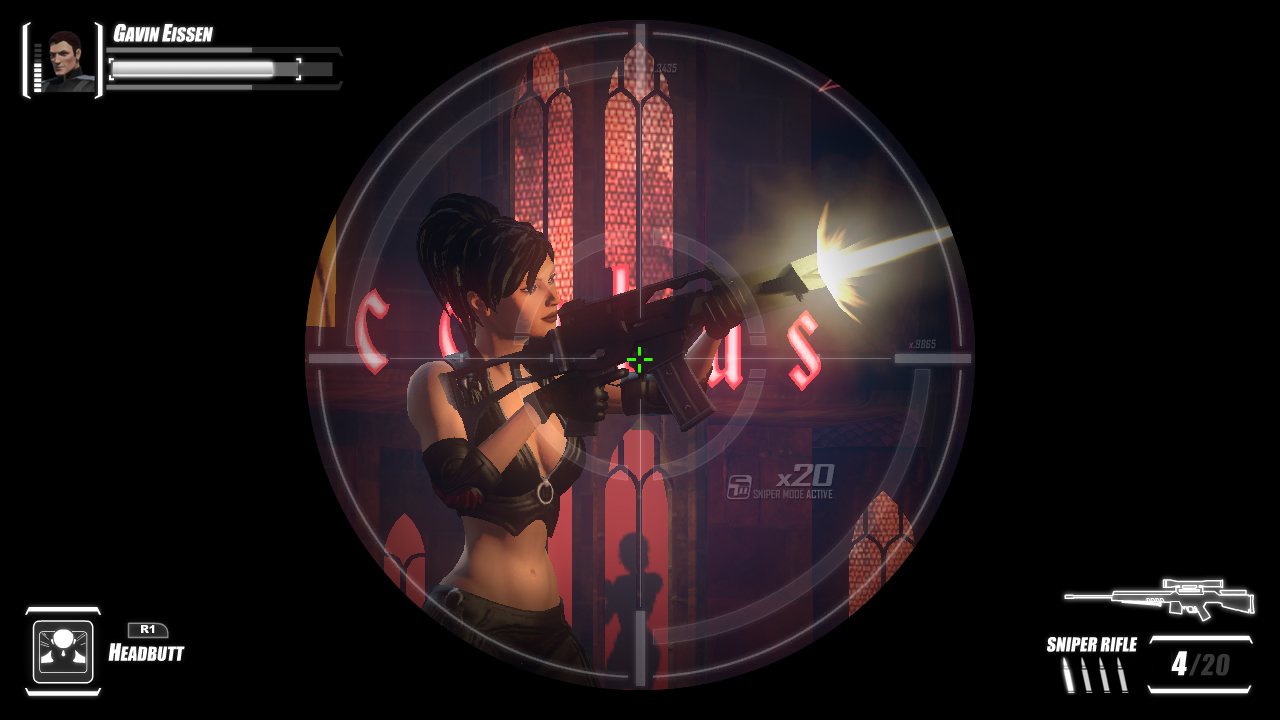 Cassie in the crosshairs outside Club Succubus